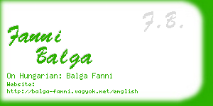 fanni balga business card